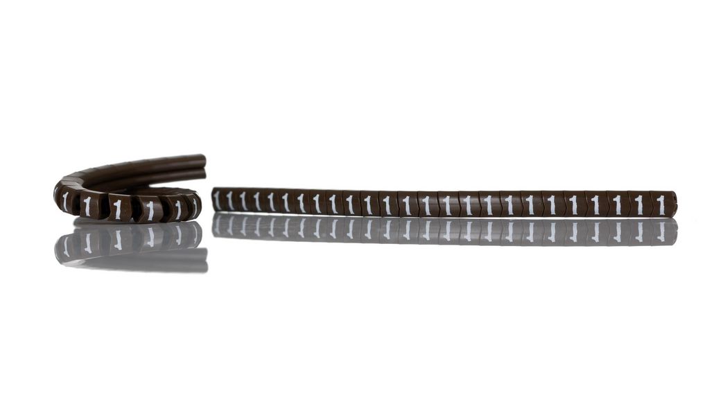 Cable Marker, Pre-printed, PVC, White on Black, Pack of 250 pieces
