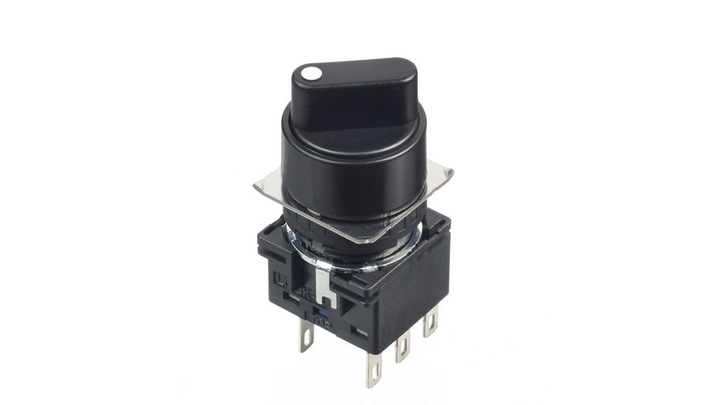 Selector Switch, Poles = 2, Positions = 3, 45°, Panel Mount