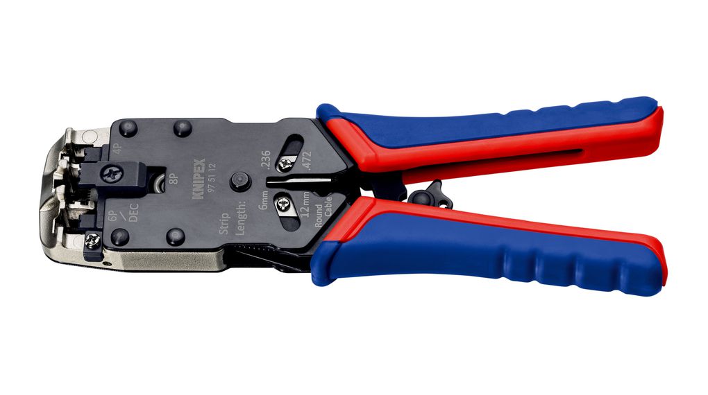 Crimping Pliers for Western Plugs, Blister Packaging, 7.65 ... 11.68mm, 200mm