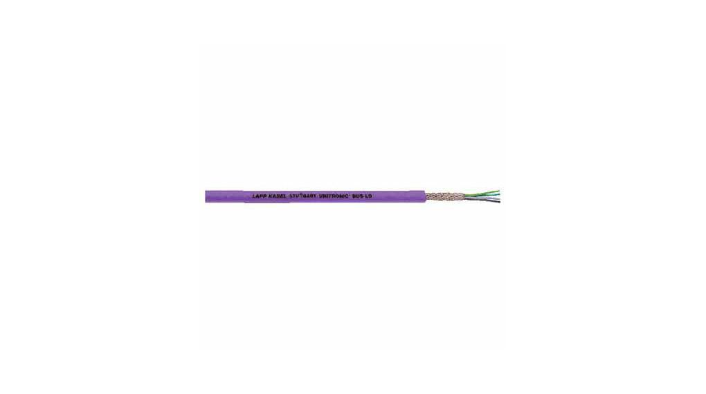 UNITRONIC BUS LD Data Cable, 0.22 mm², Screened, Purple PUR Sheath, 24 AWG, Rolle à 100 Meter