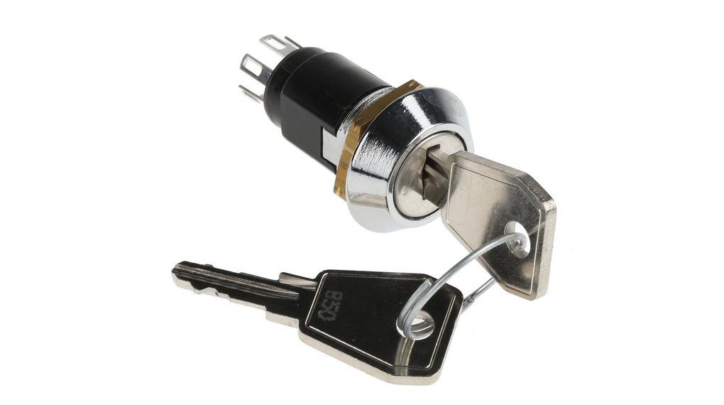 Key-Operated Switch 2CO 24 VAC / 24 VDC / 115 VAC 2-Pos 60° ON-OFF