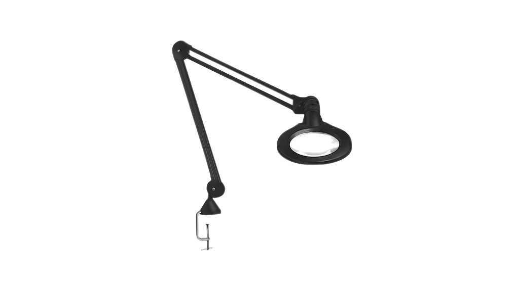 LED Magnifying Glass Lamp with Table Clamp, 3 dioptre, 127mm, 11W, UK Type G (BS1363) Plug / Euro Type C (CEE 7/16) Plug