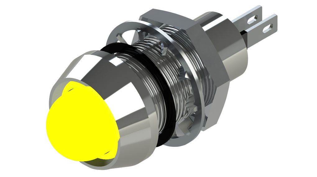 LED IndicatorSoldering Lugs Fixed Yellow DC 24V