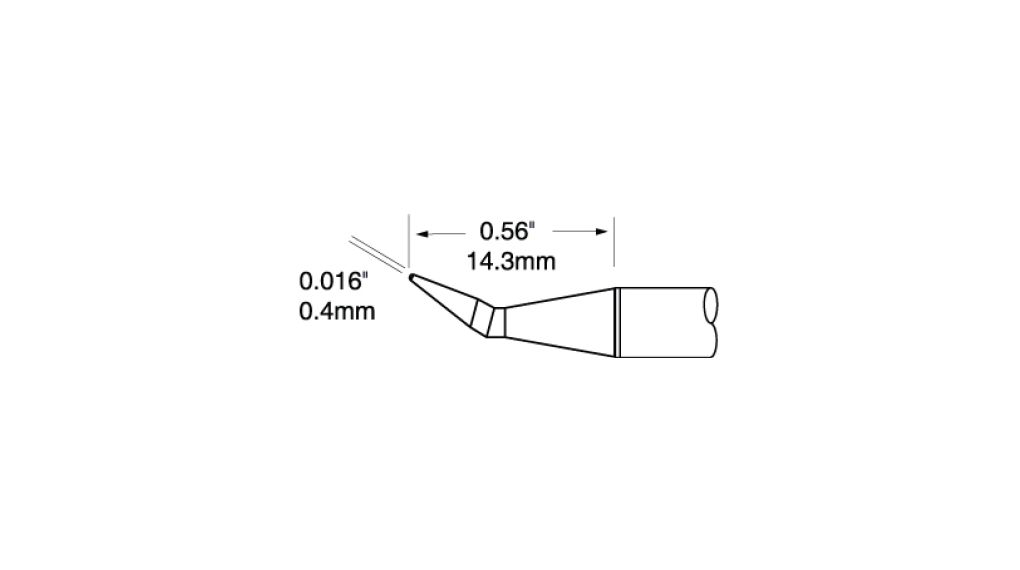 Soldering cartridge Bent, Conical 0.4mm