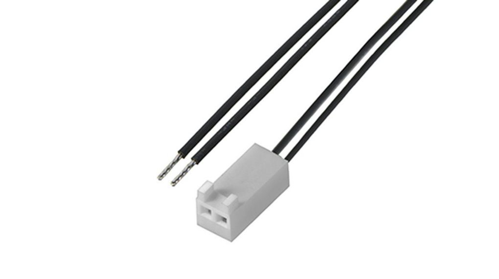 Cable Assembly, KK254 Receptacle - Pigtail, 2 Circuits, 150mm, White