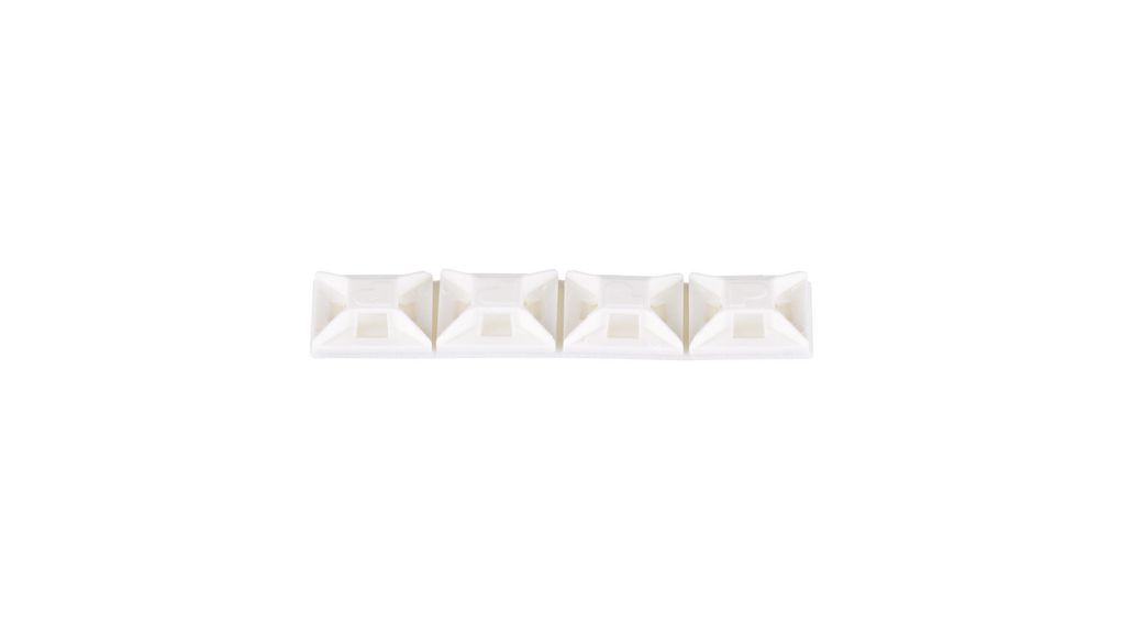 Cable Tie Mount, White, Polyamide 6.6, Pack of 100 pieces