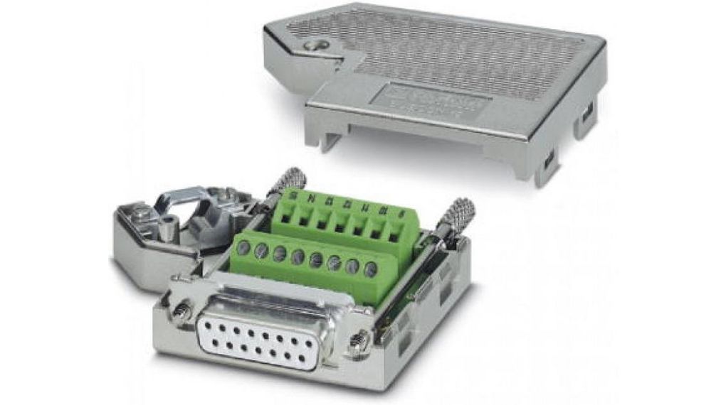 D-Sub Connector Kit, DA-15 Socket, Screw Terminal, ABS
