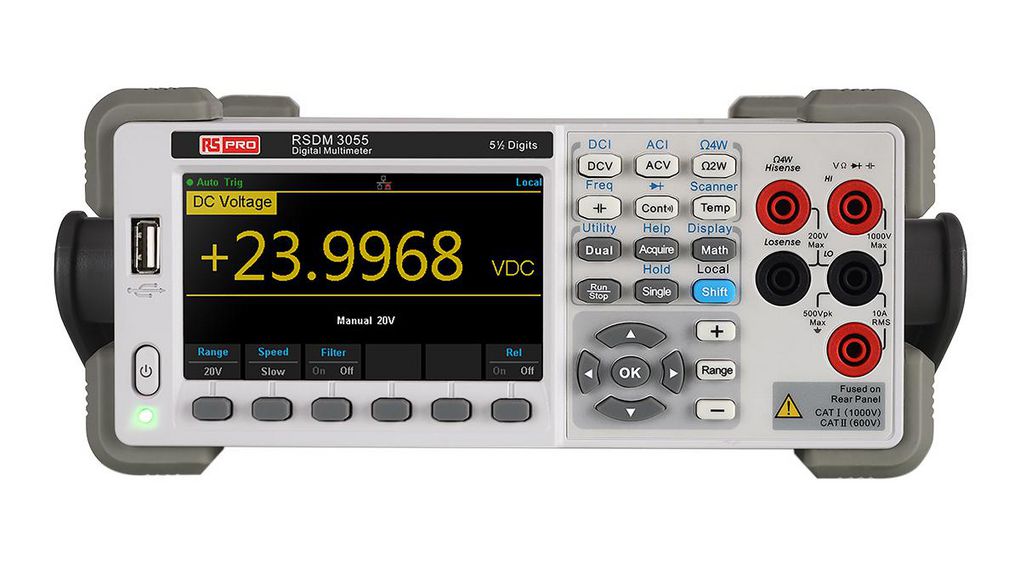 RSDM3055A Bench Digital Multimeter, True RMS, 10A ac Max, 10A dc Max, 750V ac Max