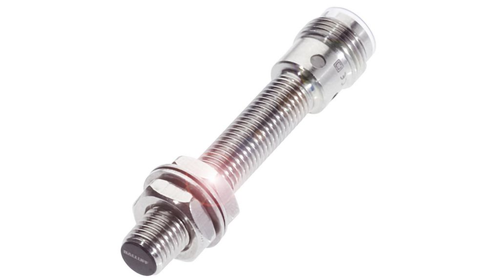 BALLUFF Inductive Threaded Barrel Proximity Sensor, M8, 1.5 mm Detection, PNP NO, 10 → 30 V dc