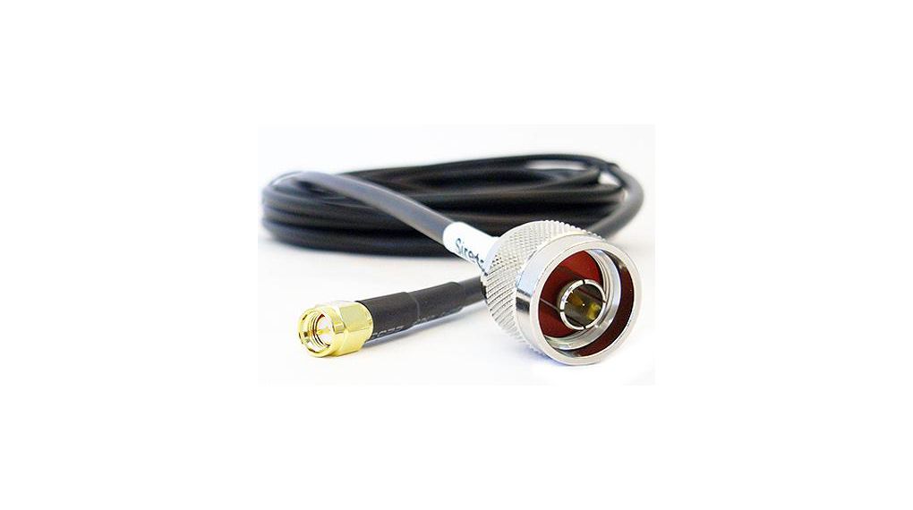 Siretta ASMA Series Male SMA to Male N Type, 5m, RF LLC200A Coaxial, Terminated