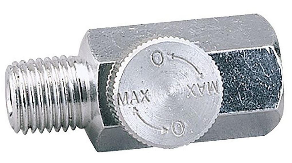 Threaded Flow Regulator, 1/4 in Female Inlet Port x 1/4 in Male Outlet Port