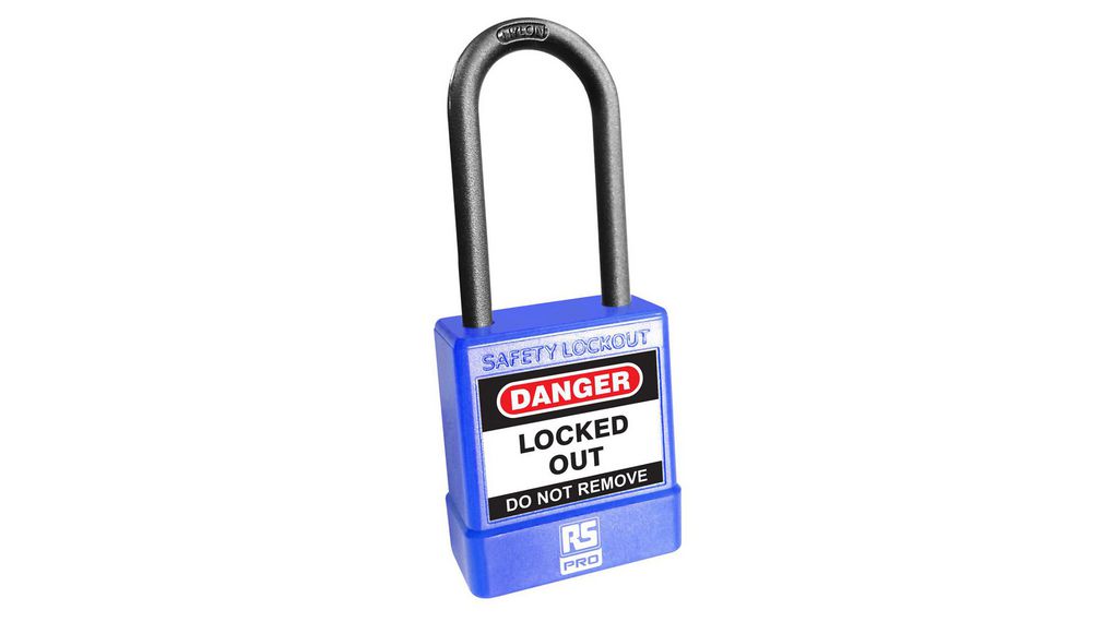 Blue ABS, Nylon Safety Lockout Padlocks, 5mm Shackle, 46mm Attachment