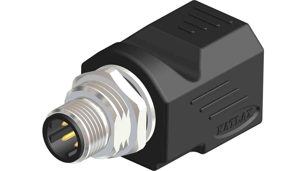 Right Angle 1 Pole M12 Plug to 1 Pole Socket Adapter Pôles Pôles