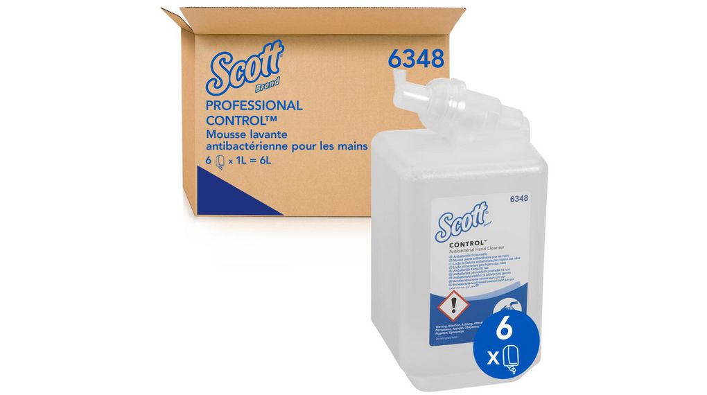 SCOTT Unscented Scott Foam Antibacterial 6348 Hand Cleaner & Soap Colour, Fragrance Free Yes - 1 L Cassette, Cassette