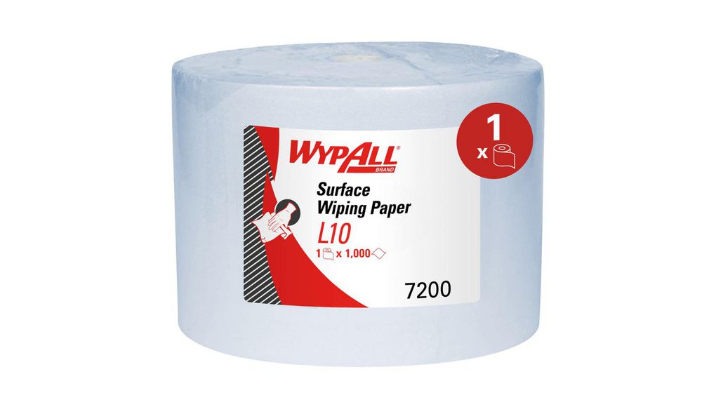 WYPALL WypAll L10 General Clean 7200 Wiper Roll Blue Paper Towel, 380 x 235mm, 1000 Sheets