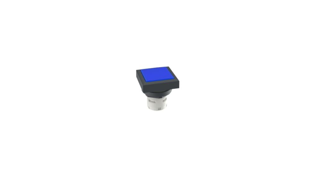 Drucktaster-Aktor mit quadratisch anreihbarem Bund Erhöhte Taste Blau IP65 RAFIX 16