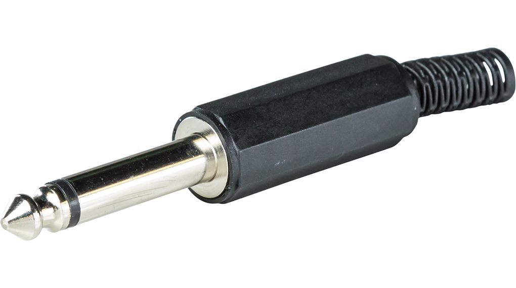 Mono Jack Connector , Plug, Mono, Straight, 6.35 mm