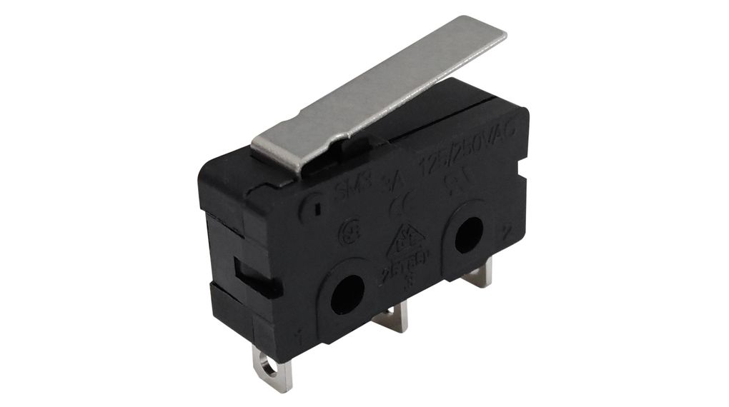 RND 210-00751 | RND Micro Switch, 3A, 1CO, 290mN, Hinge Lever, Snap ...