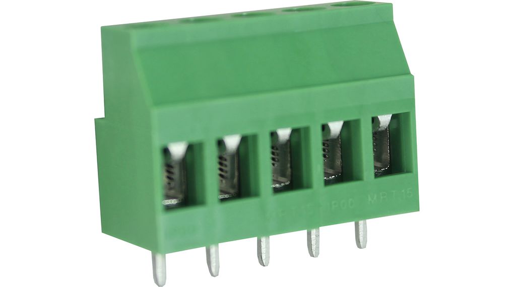 Wire-To-Board Terminal Block, THT, 5.08mm Pitch, Right Angle, Screw, Clamp, 5 Poles