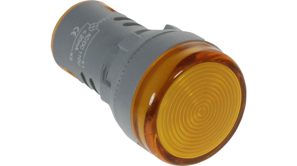 Panelindikatorer, Orange, 22mm, 230V, Skruv