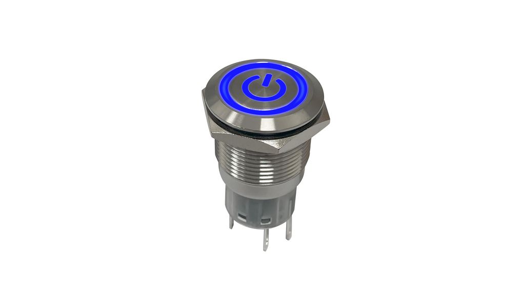 Anti-Vandal Illuminated Push-Button Switch IP67 1CO 19mm