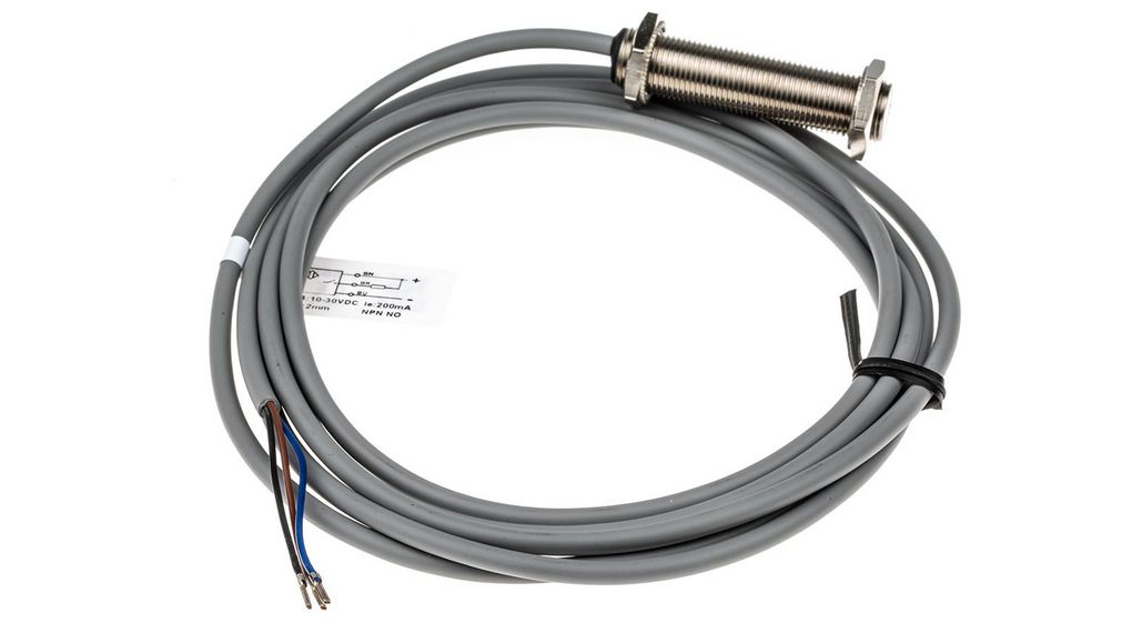 Kapasitiv sensor 2mm 200mA 50Hz 30V IP67 Kabel, 2 m