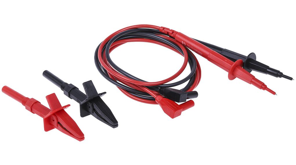 Test Lead Set, Test Probe / Banana Plug, 4 mm, 1.2m, Black, Red, CAT III 600 V / CAT III 1 kV