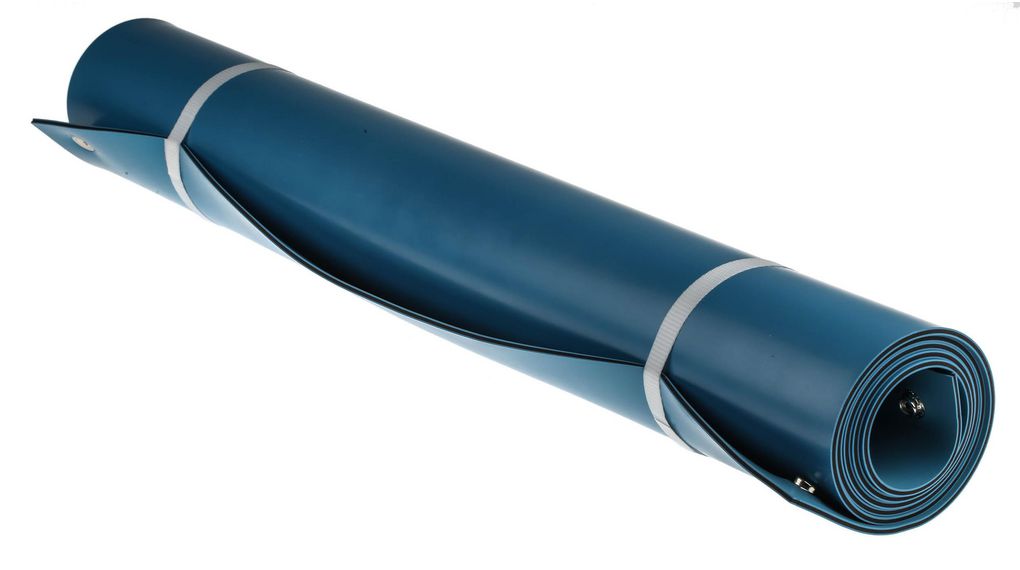ESD-matte for benk / gulv, Gummi, 1.2m x 600mm, Blå