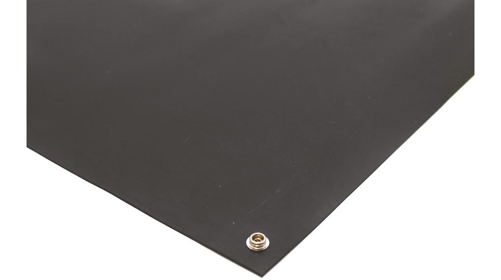 Tapis antistatique de table, Caoutchouc, 1.2m x 600mm, Noir