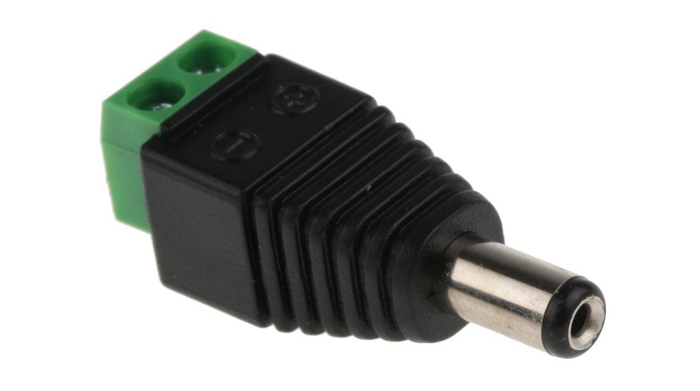 DC Power Connector, Plug, Straight, 2.1 x 5.5mm, Pack of 5 pieces