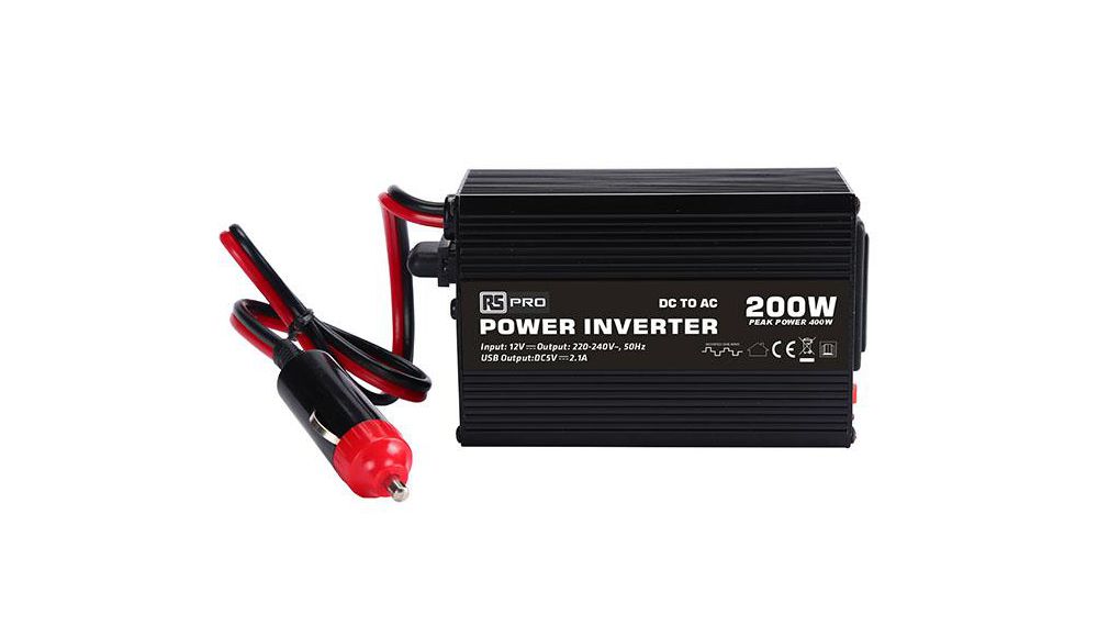 DC / AC Inverter 12V 230V 200W Universal Output Plug System