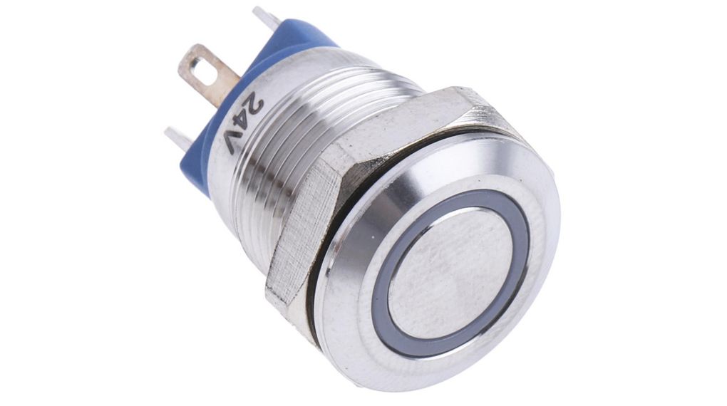 Illuminated Pushbutton Switch Momentary Function 1NC 36 V LED Green