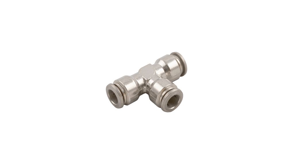 T-Fitting, Ø6 mm, Push-In Connector, Ø6 mm, Push-In Connector, Stainless Steel, 42mm, Pack of 10 pieces