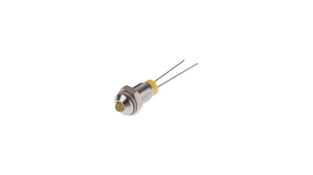 LED Indicator Soldering Pins Yellow DC 3.3V 6mm 30mcd