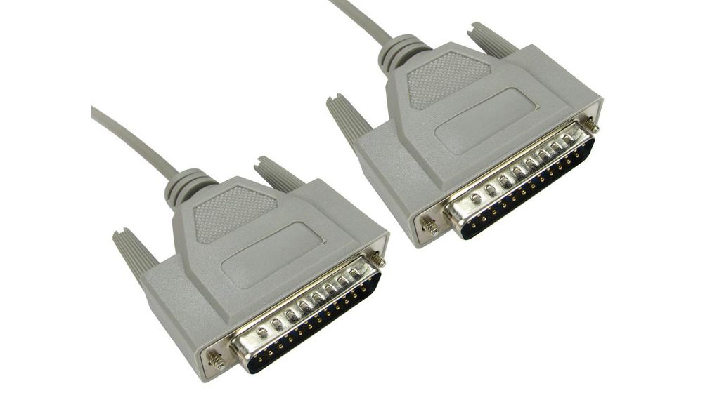 Serial Cable D-SUB 25-Pin Male - D-SUB 25-Pin Female 3m Grey