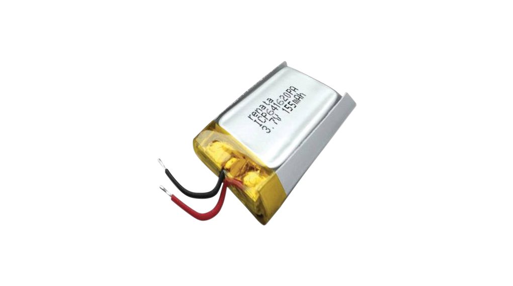 ICP Rechargeable Battery Pack, Li-Po, 3.7V, 165mAh, Wire Lead