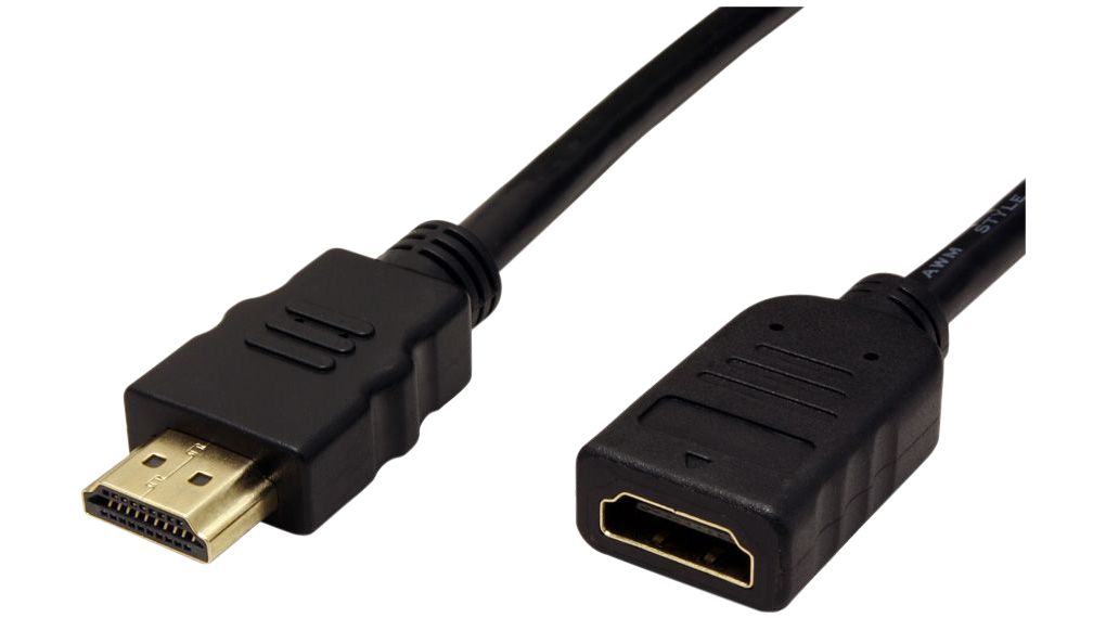 HDMI-verlengkabel, HDMI-stekker - HDMI-aansluiting, 3840 x 2160, 1m