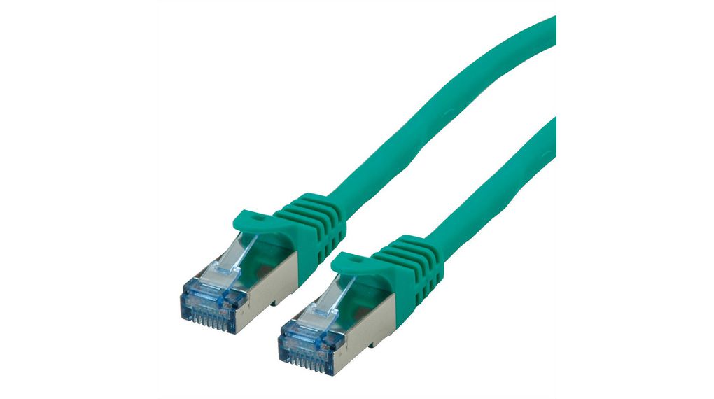 Kabel połączeniowy, Wtyczka RJ45 - Wtyczka RJ45, Cat 6a, S/FTP, 1.5m, Zielony
