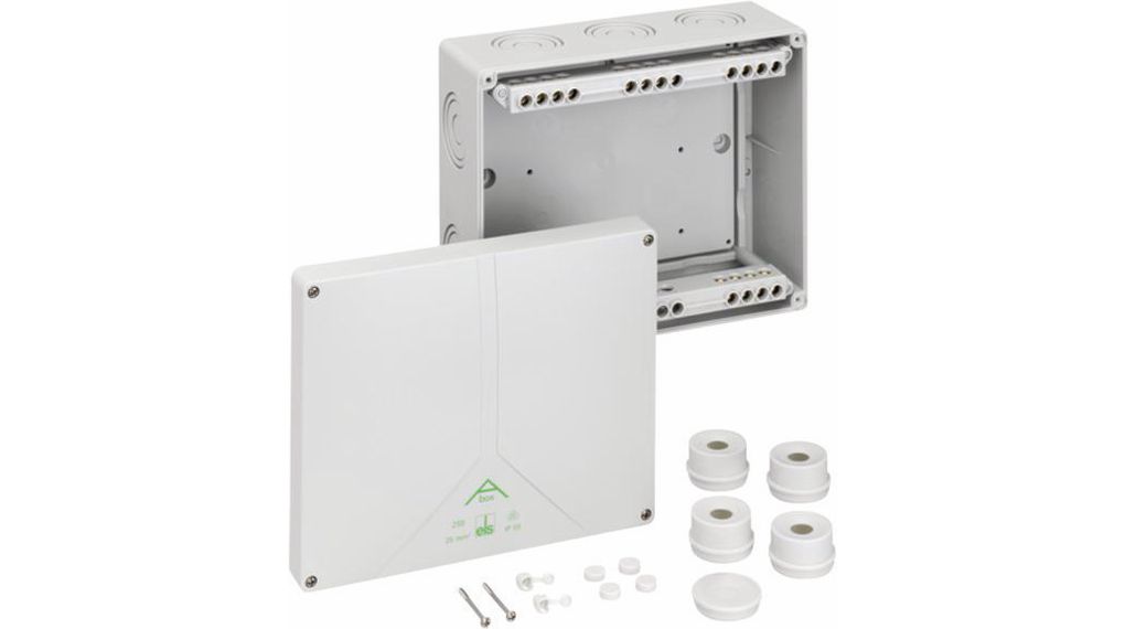 Junction Box, 25mm², 200x250x115mm, Cable Entries 14, Polystyrene