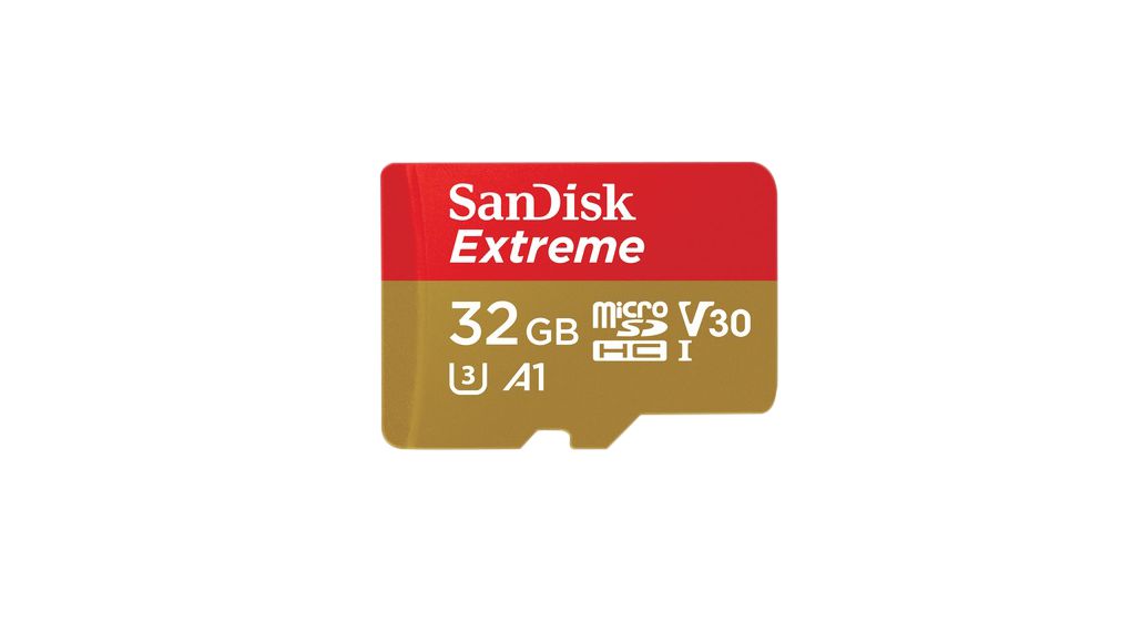 Industrielt minnekort, microSD, 32GB, 100MB/s, 60MB/s, Gull / Rød