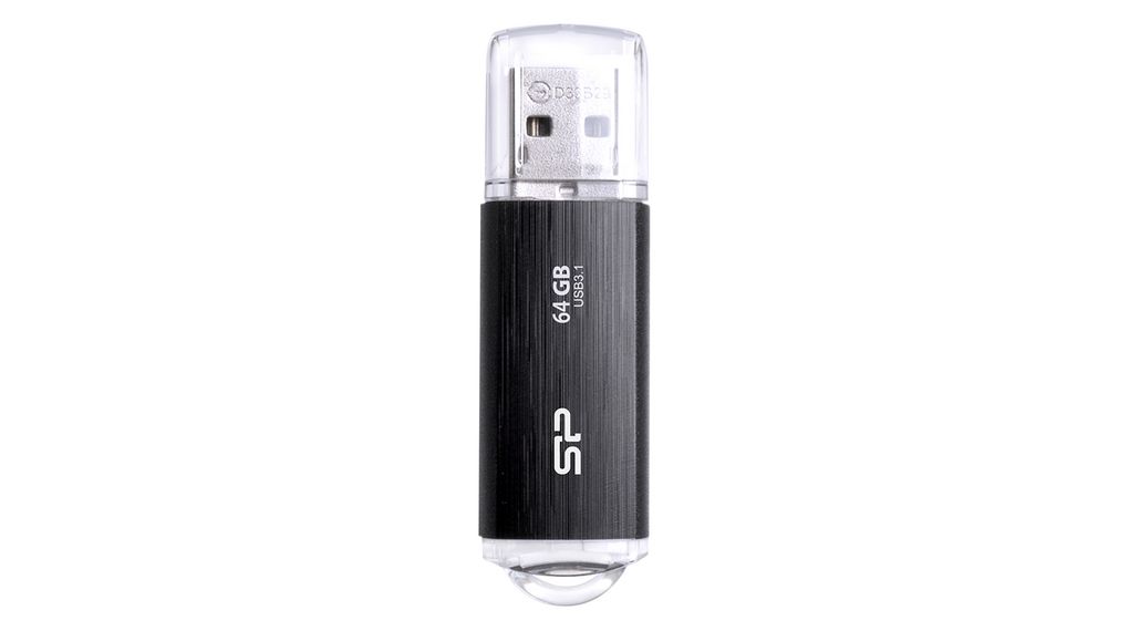 SP064GBUF3B02V1K | Silicon Power USB Stick, Blaze B02, 64GB, USB 3.2, Black Distrelec Norway