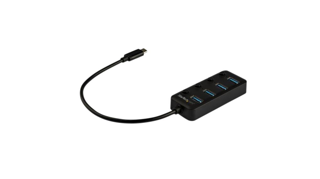 USB Hub with Switch, USB-C Plug, 3.0, USB Ports 4, USB-A Socket