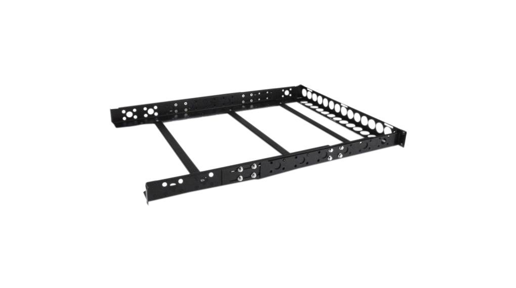 Server Rack Rails, Depth-Adjustable, Steel, 1.1m, Black