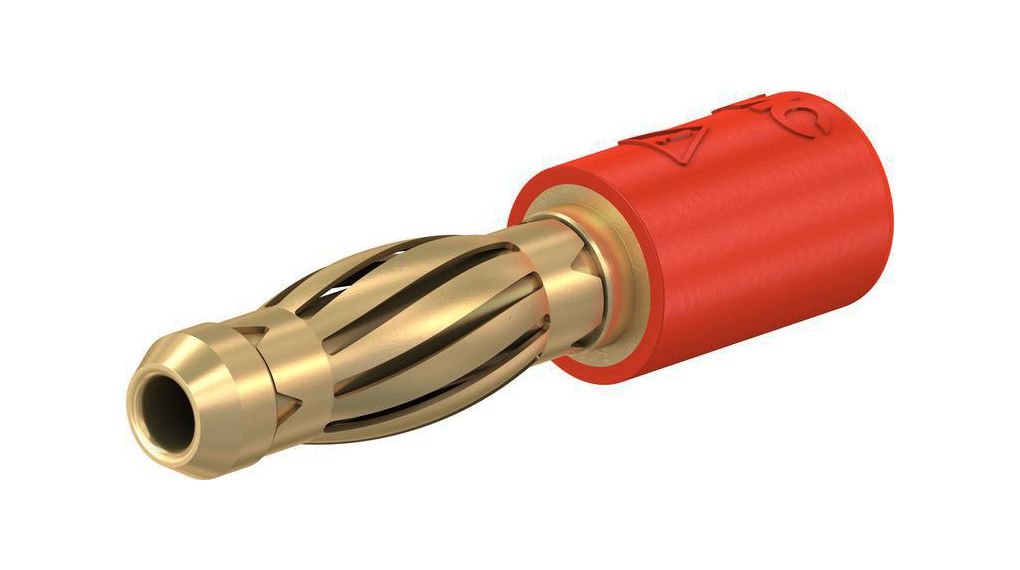 Spinotto adattatore, Rosso, Placcato oro, 30V, 25A
