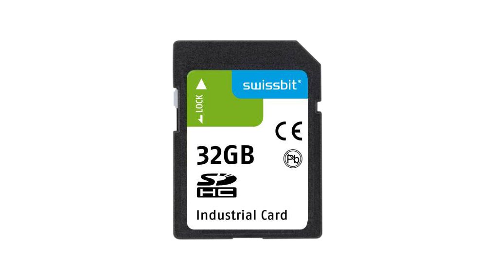 Industrial Memory Card, SD, 32GB, 88MB/s, 48MB/s, Black