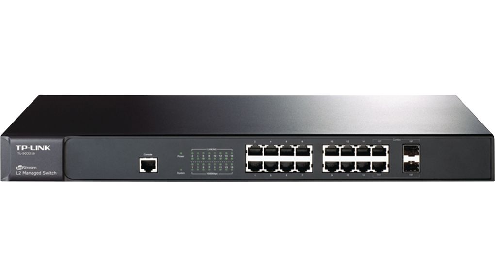Ethernet Switch, RJ45 Ports 16, Fibre Ports 2SFP, 1Gbps, Layer 2 Managed