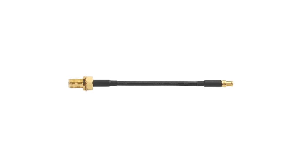 RF Cable Assembly, SMA Female Straight - MCX Male Straight, 75mm, Black