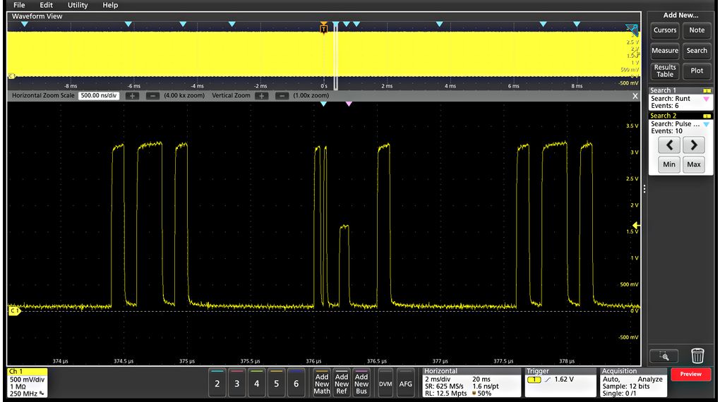 Volitelný generátor funkcí/libovolných křivek - Tektronix 3 Series Mixed Domain Oscilloscopes