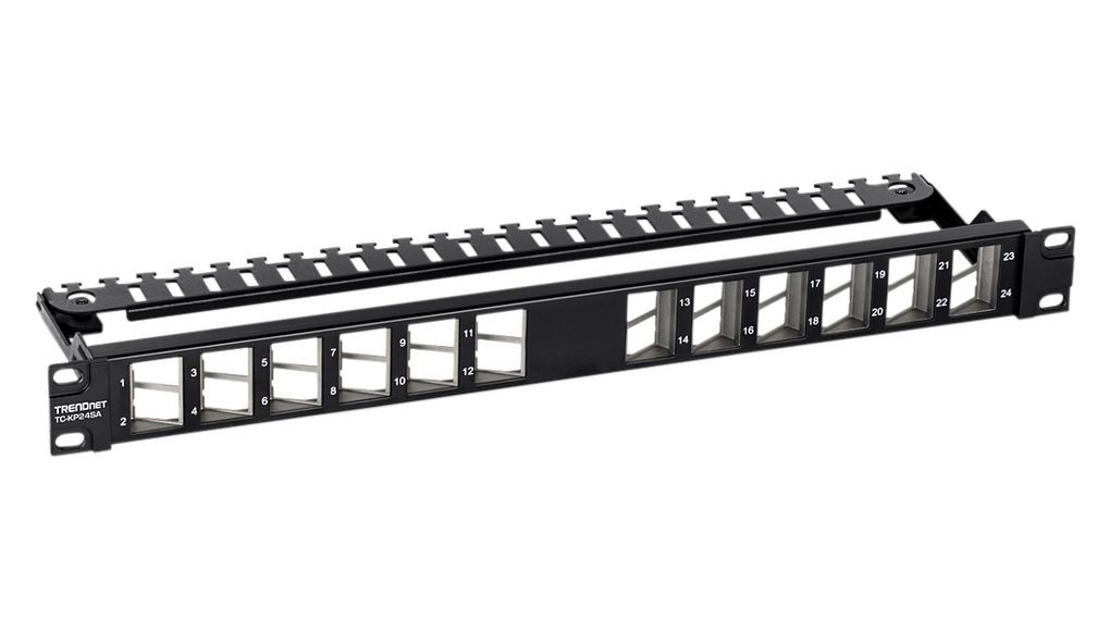 Angled Patch Panel, 24 Ports, Shielded, CAT6a