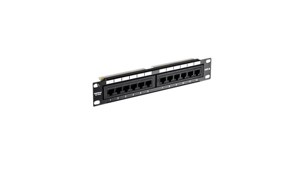 Patchpanel, 12 porter, CAT6, 44mm